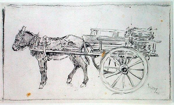 Ezel en kar door Philip William May
