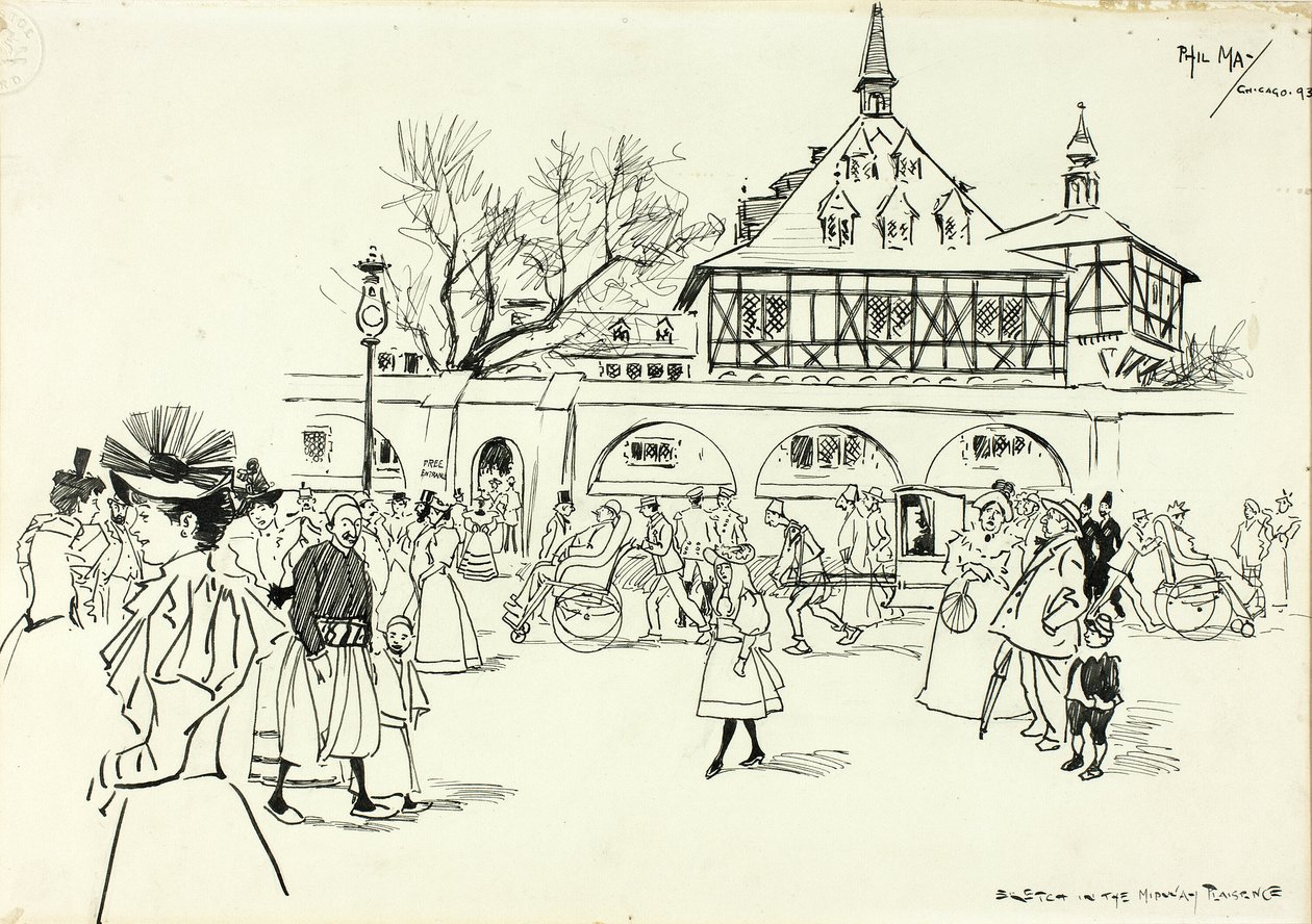 Schets in de Midway Plaisance door Philip William May