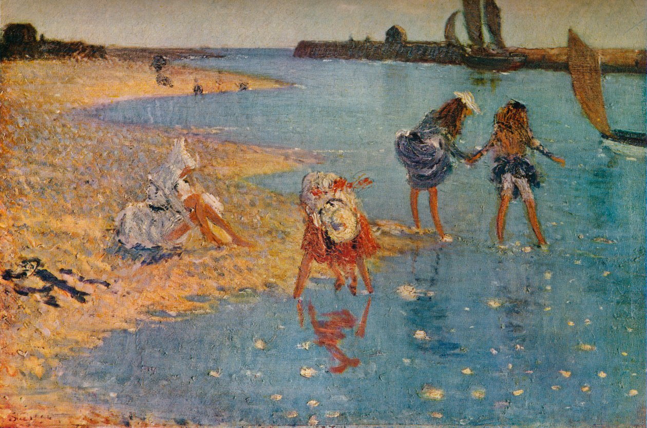 Kinderen pootjebaden, 1891, 1930 door Philip Wilson Steer