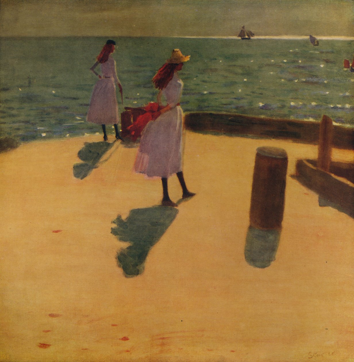 Op de Walberswick Pier door Philip Wilson Steer