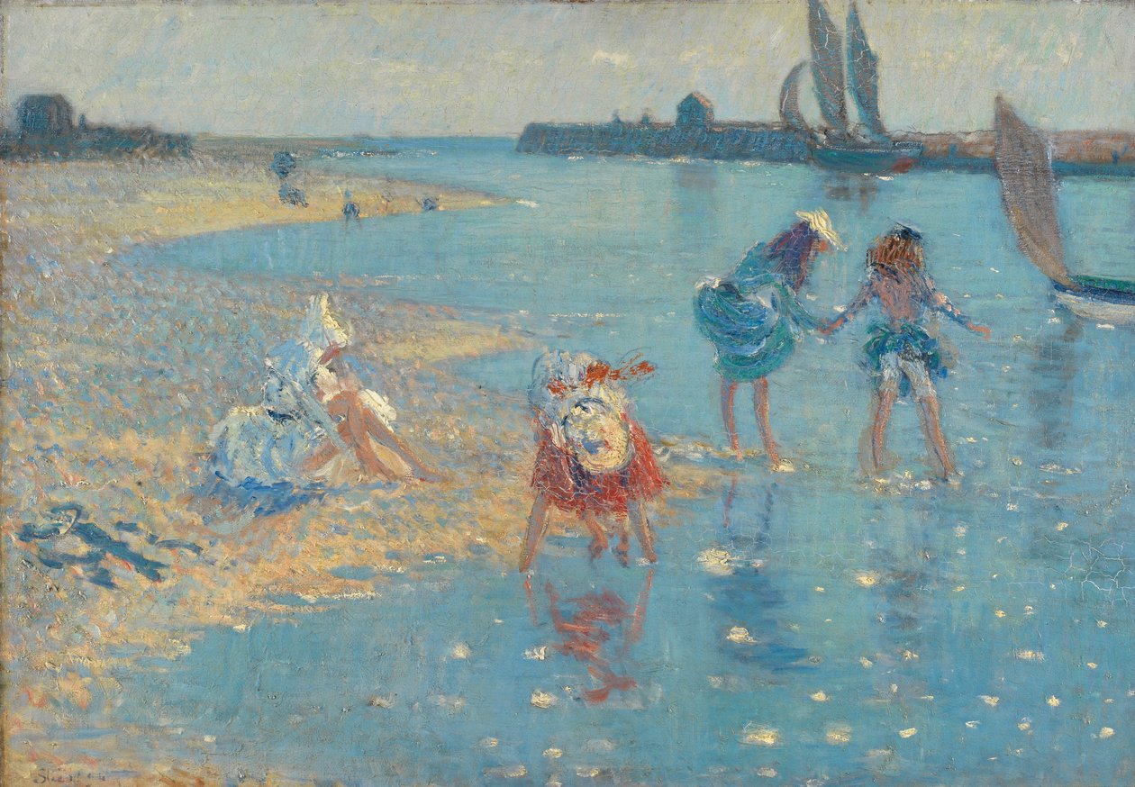 Walberswick, kinderen pootjebaden, 1891 door Philip Wilson Steer
