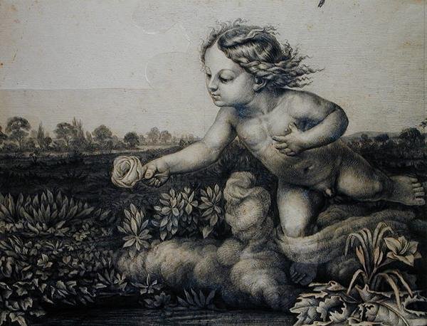Genie met een roos, 1809 door Philipp Otto Runge