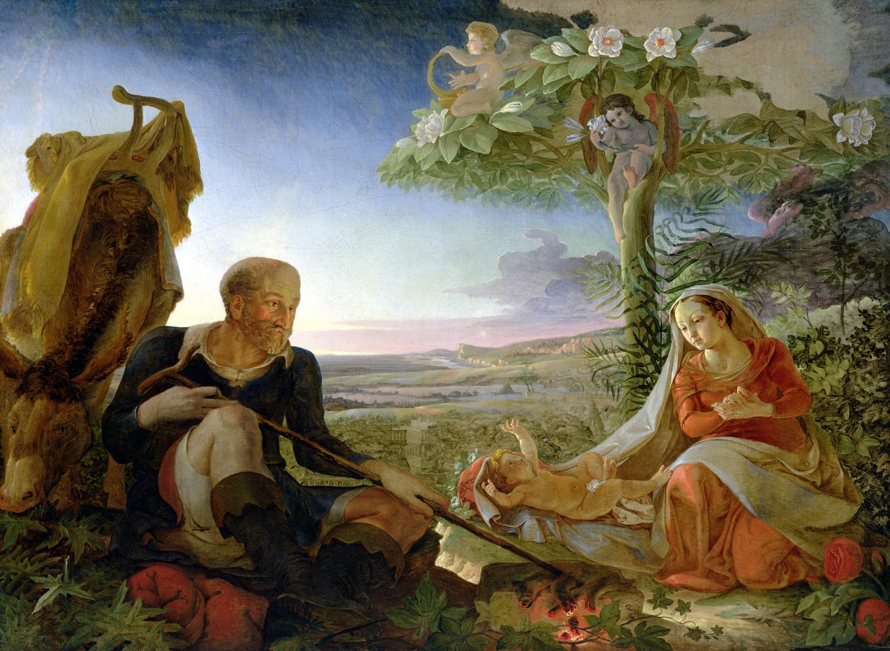Rust tijdens de Vlucht naar Egypte, 1805-6 door Philipp Otto Runge
