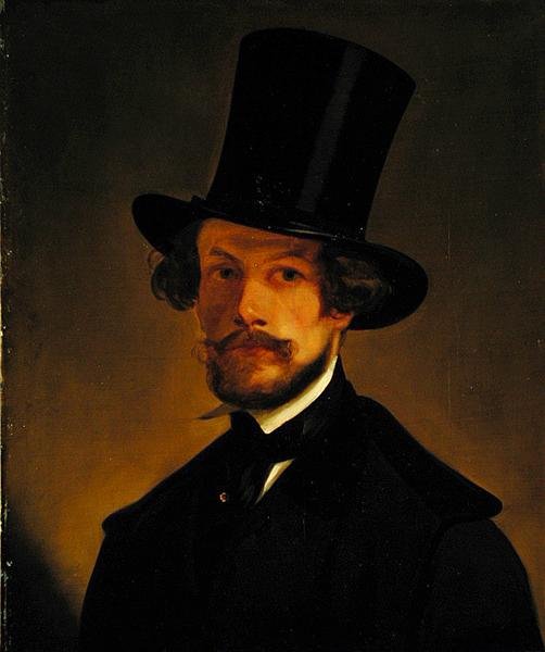 Zelfportret, c.1845 door Philipp Wirth