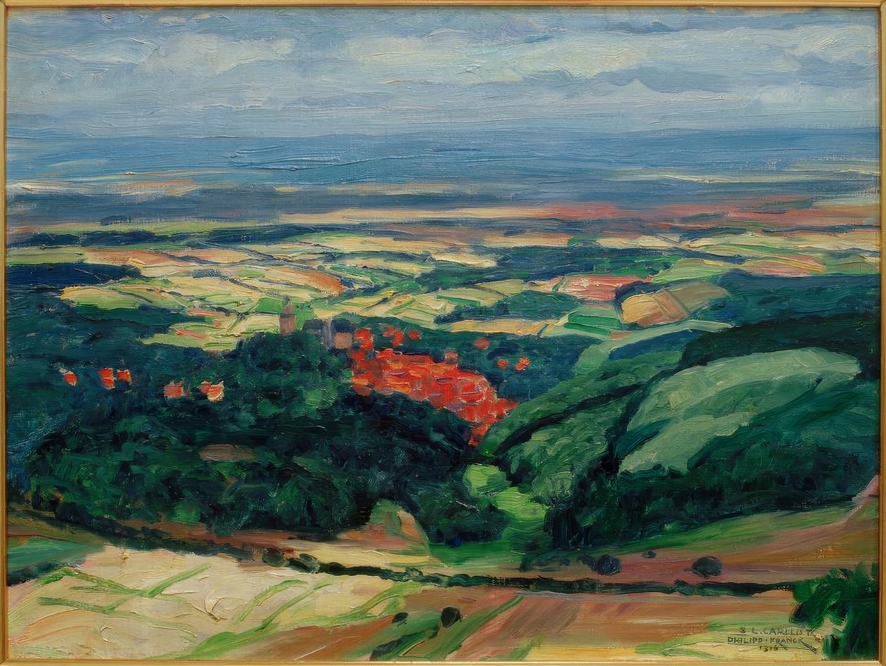 Uitzicht over Kronberg in de Mainevlakte door Philipp Franck