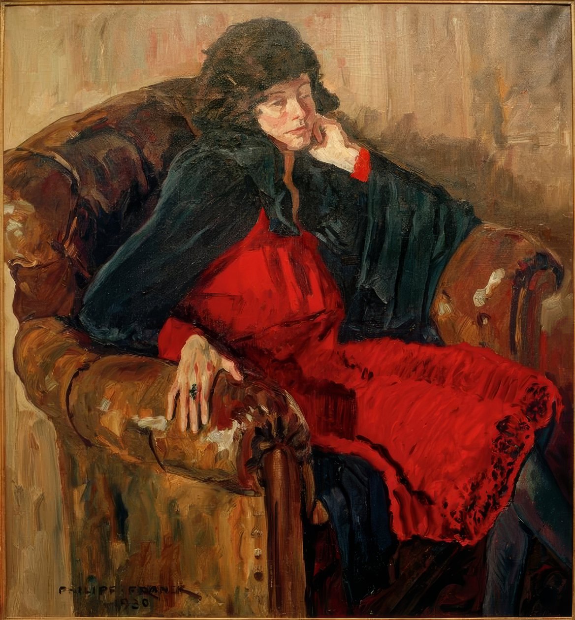 Dame in stoel door Philipp Franck