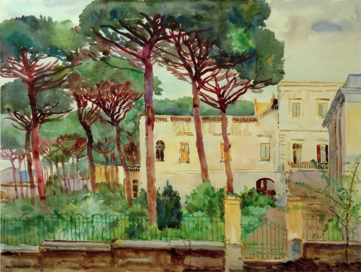 Huis onder dennen door Philipp Franck