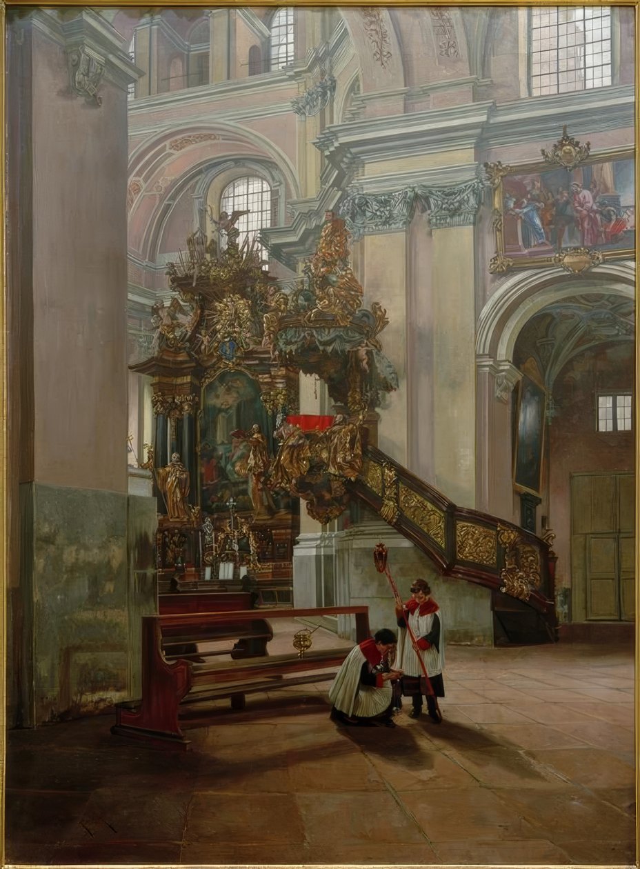 Kerkinterieur door Philipp Franck