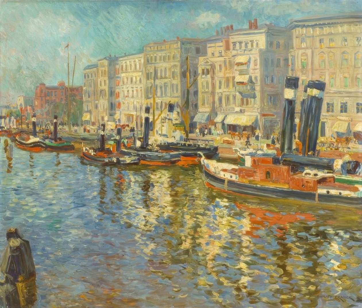 Stettin, haven (schilderij van Philipp Franck) door Philipp Franck