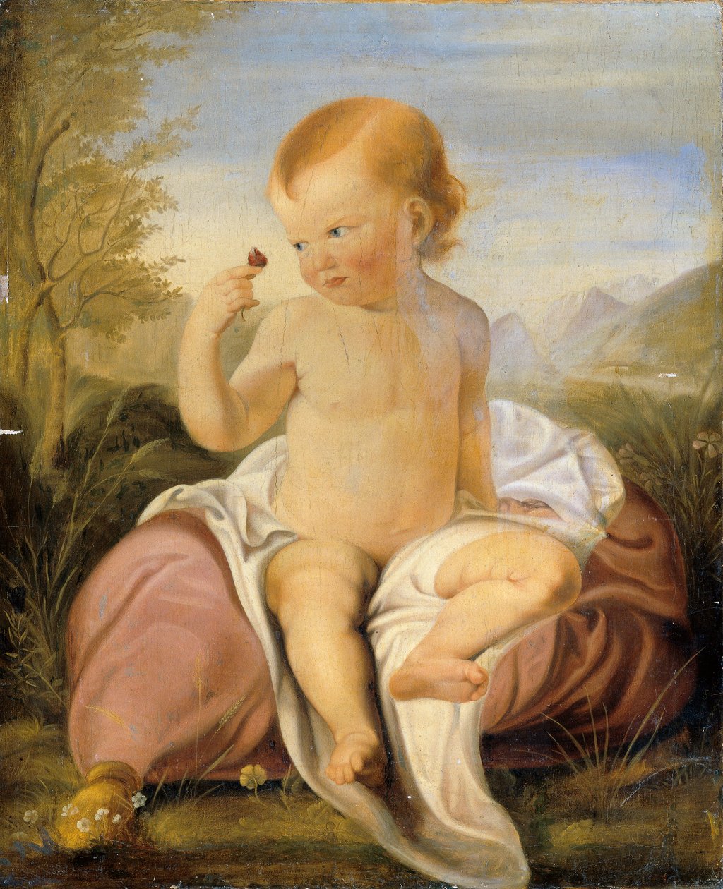 Kind met lathyrusbloem door Philipp Otto Runge