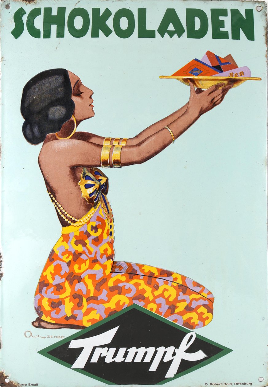 Trumpf Chocolade Bord, 1920s door Philipp Zehbe