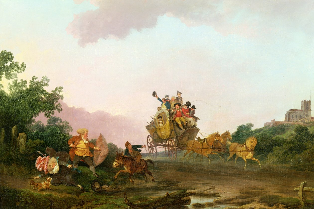 Feestvierders op een Koets, c.1785-90 door Philippe Jacques de Loutherbourg