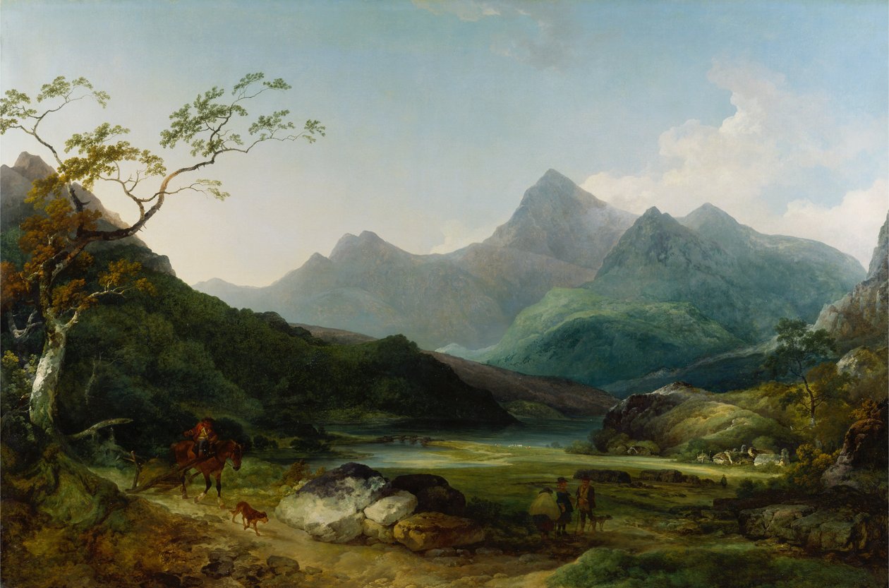 Snowdon vanuit Capel Curig door Philippe Jacques de Loutherbourg