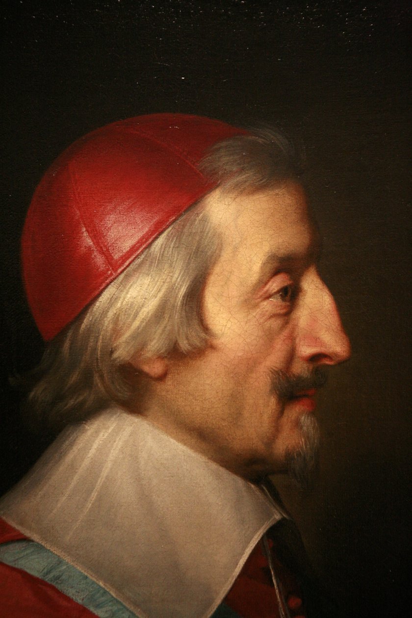 Kardinaal de Richelieu (detail) door Philippe de Champaigne