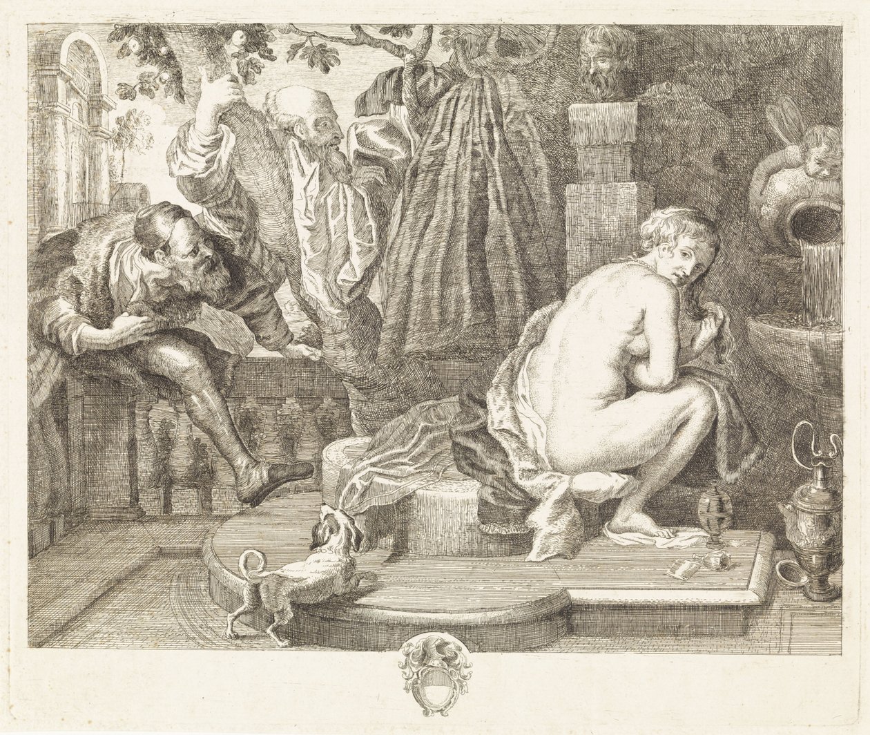 Susanna en de ouderlingen door Philippe Lambert Joseph Spruyt