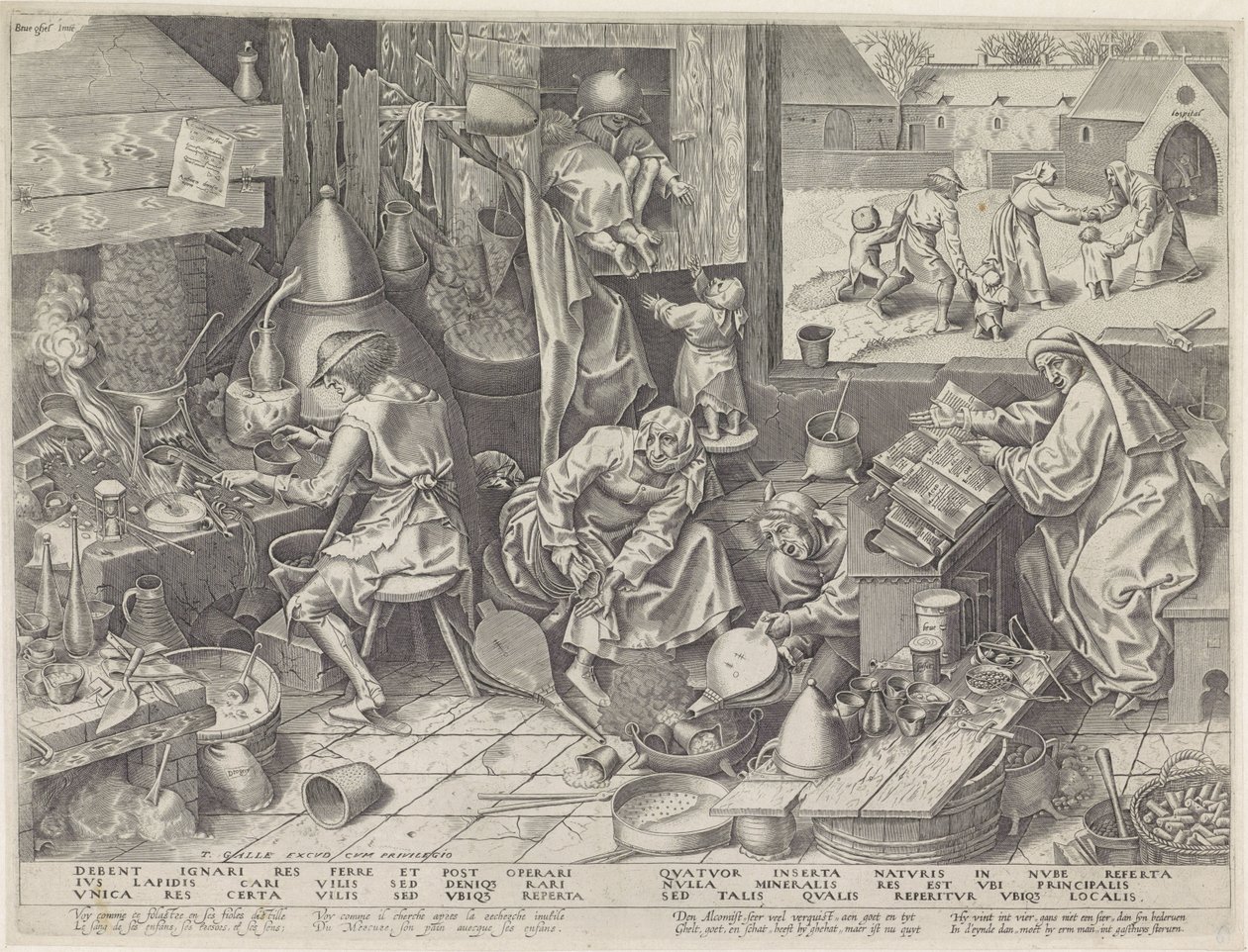 Alchemist door Philips Galle