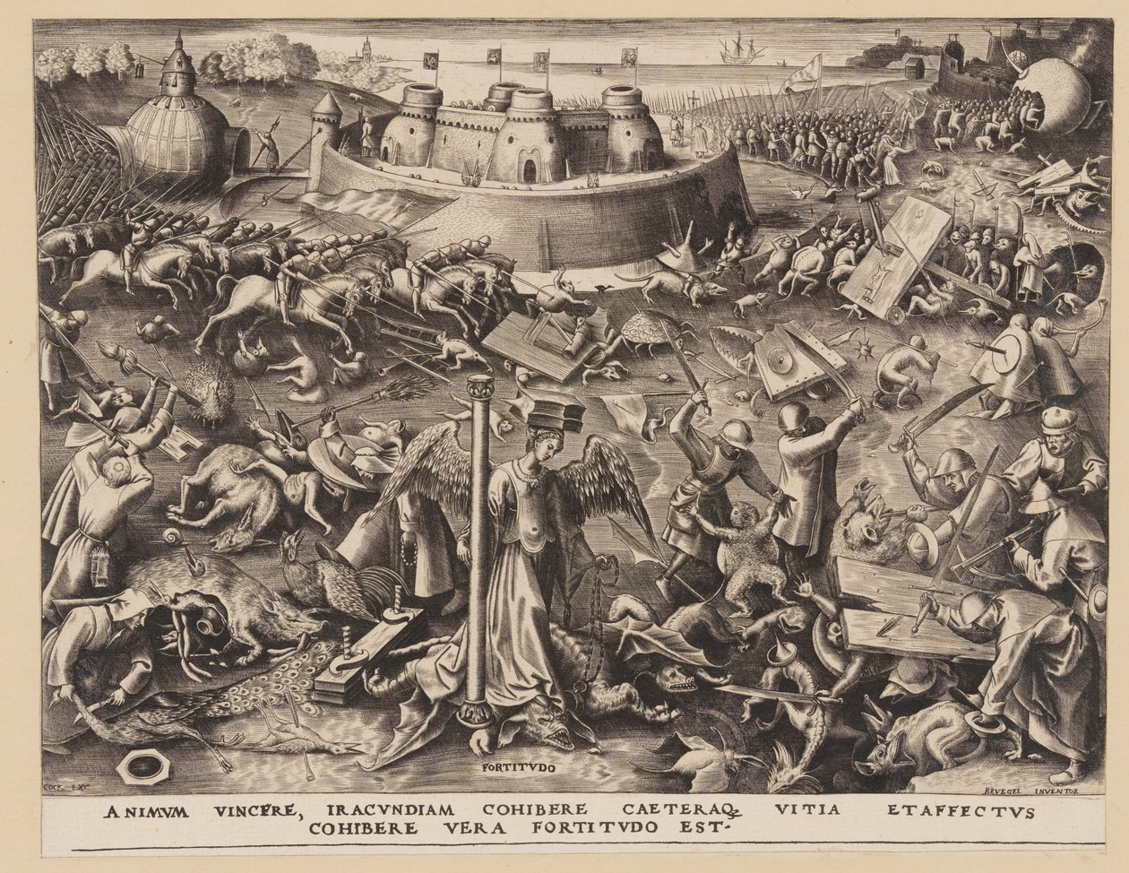 Standvastigheid, uit De zeven deugden door Philips Galle