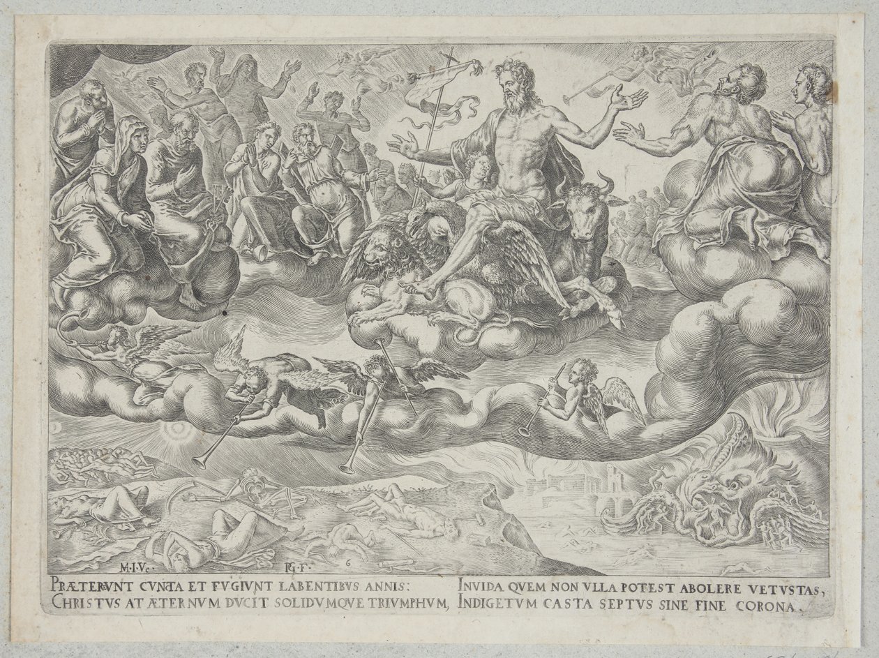 De triomf van Christus of de eeuwigheid door Philips Galle