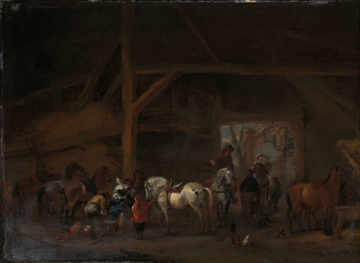 Een stal door Philips Wouwerman
