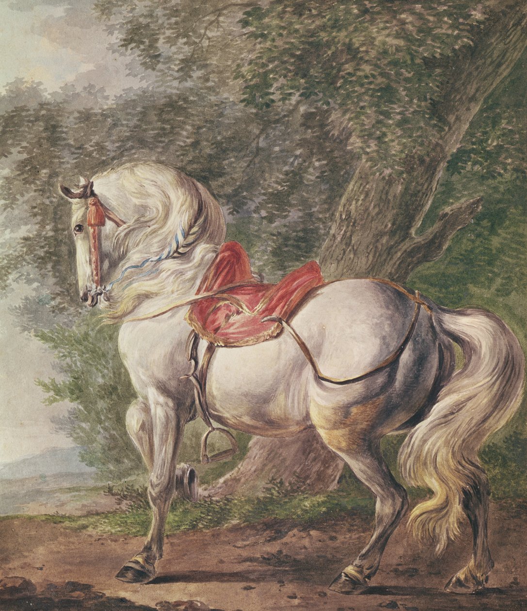 Een wit paard door Philips Wouwerman