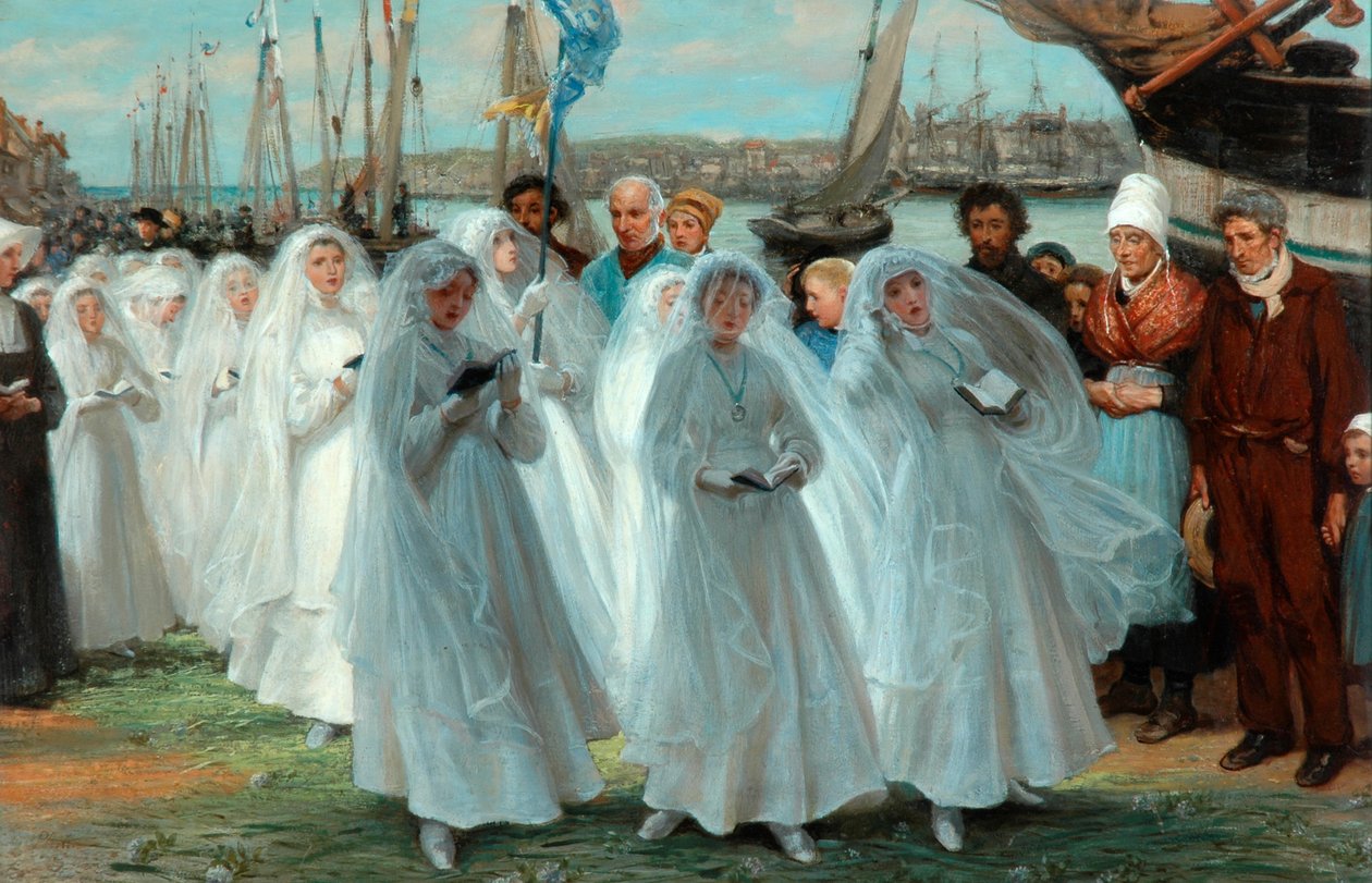 De eerste communie, 1878 door Phillip Richard Morris