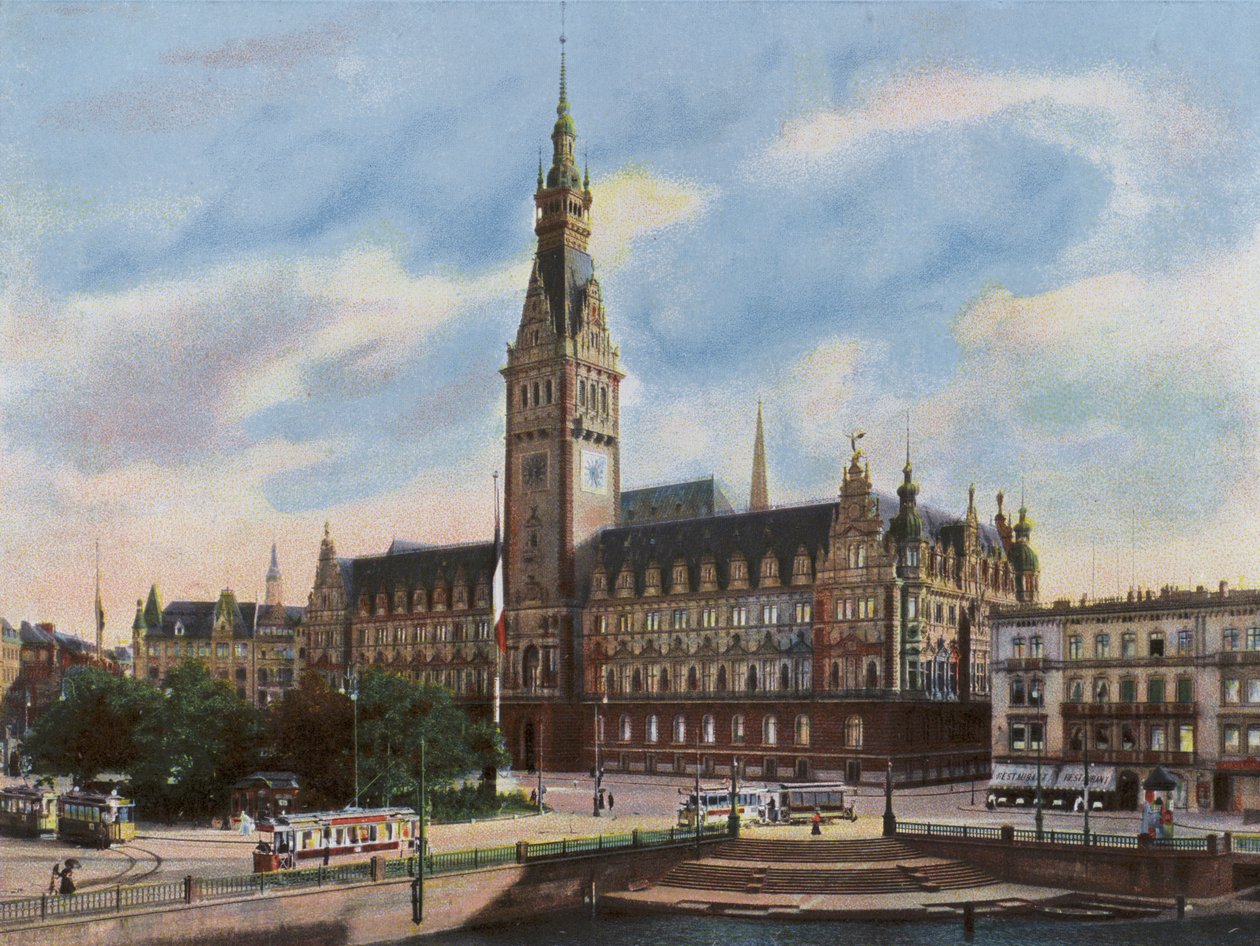 Hamburg: Stadhuis door Photographer German