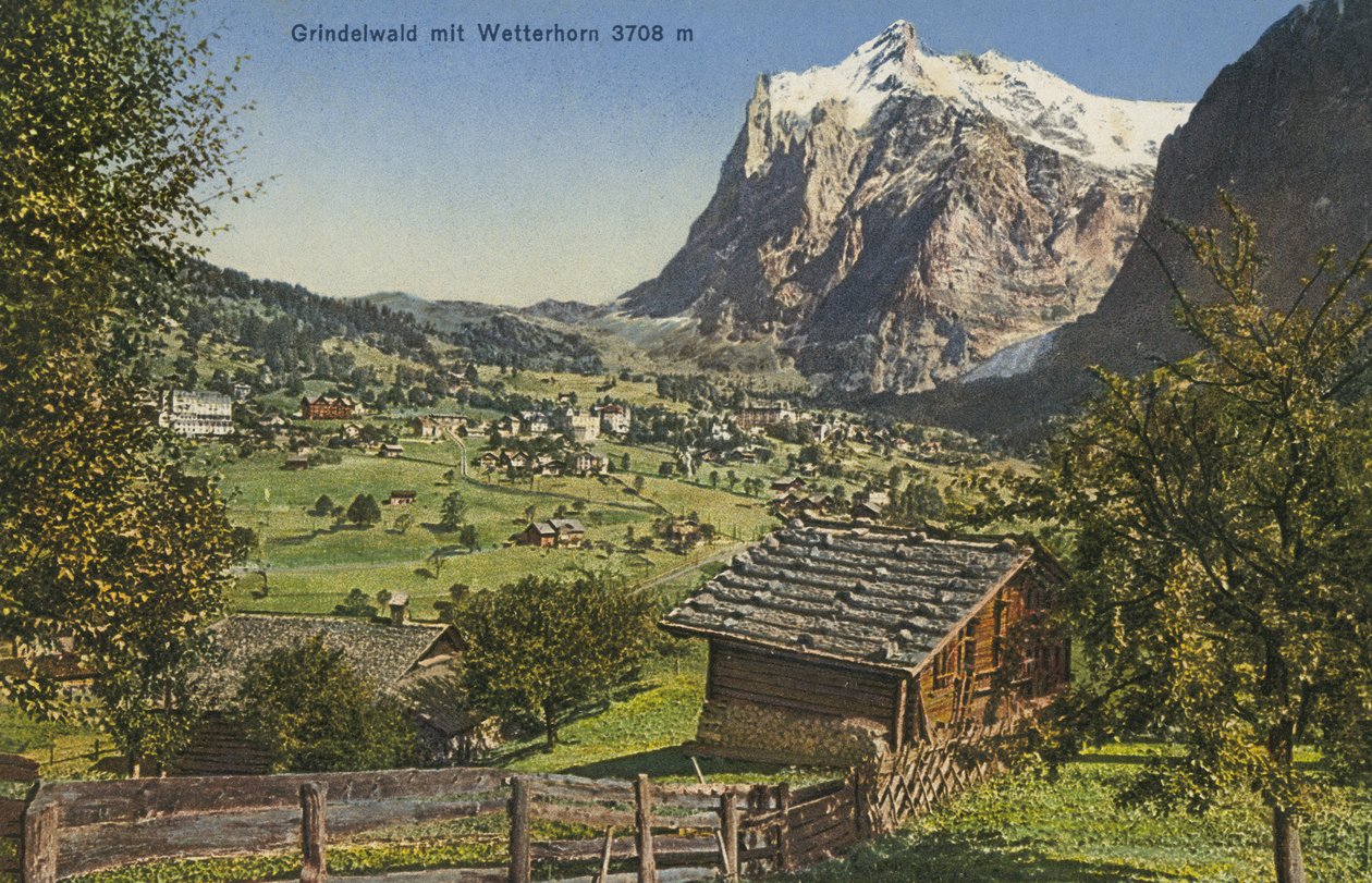 Grindelwald en Wetterhorn, Zwitserland (kleurenfoto) door Photographer Swiss