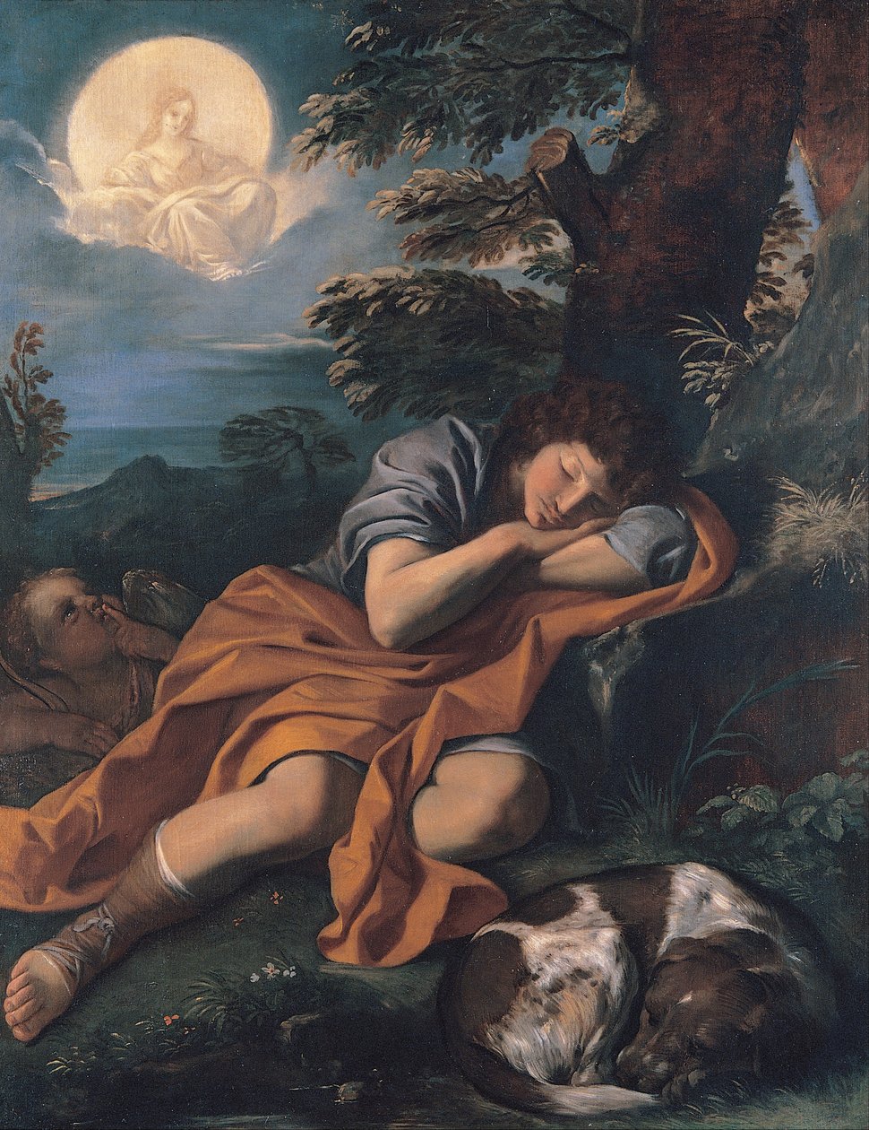 Diana en Endymion door Pier Francesco Mola