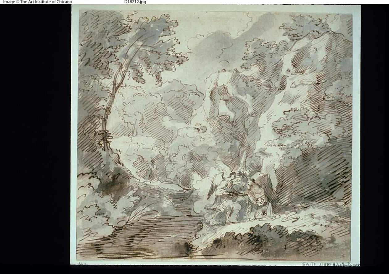 Hagar en de Engel door Pier Francesco Mola