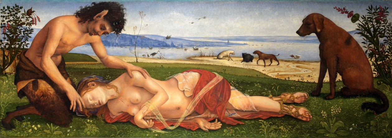 Een Sater Rouwt om een Nimf, ca. 1495 door Piero di Cosimo