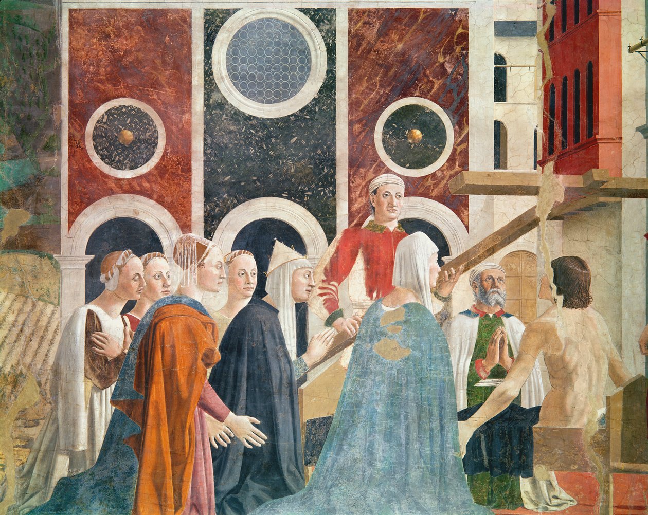 De Verificatie van het Ware Kruis, voltooid 1464 (detail) door Piero della Francesca