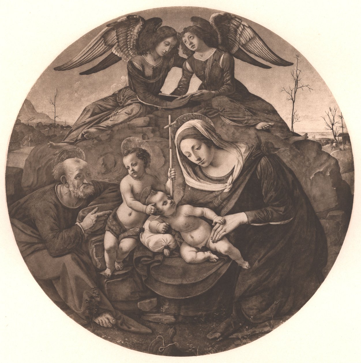 De Heilige Familie door Piero di Cosimo