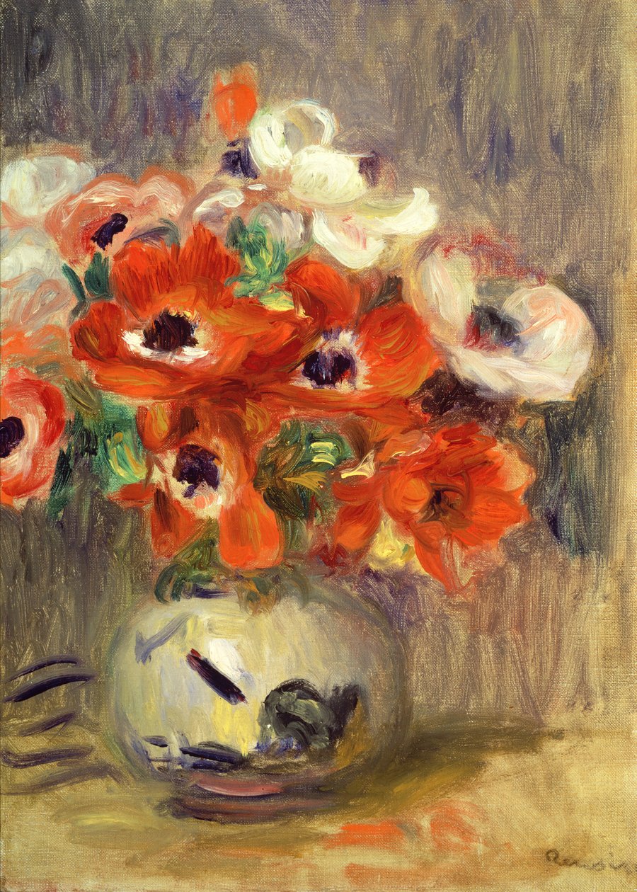 Anemonen door Pierre Auguste Renoir