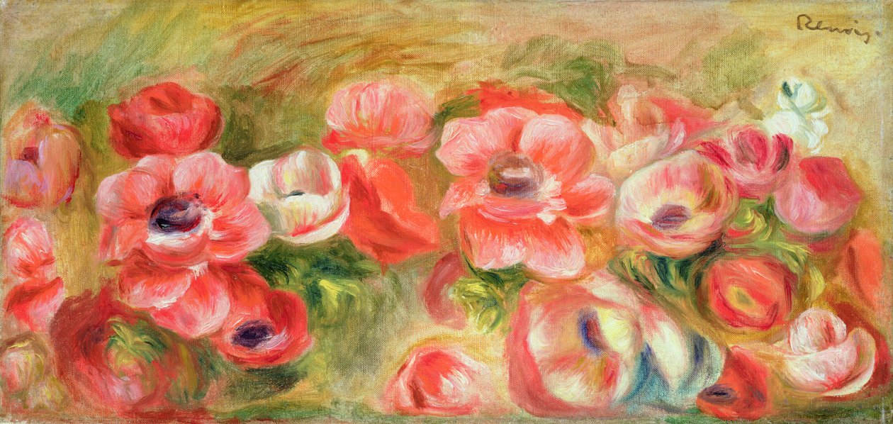 Anemonen, ca. 1890 door Pierre Auguste Renoir