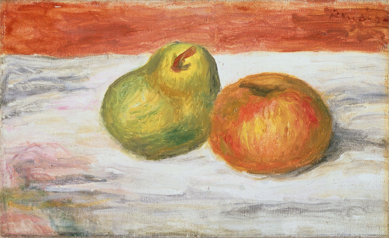Appel en peer, 1909-11 door Pierre Auguste Renoir