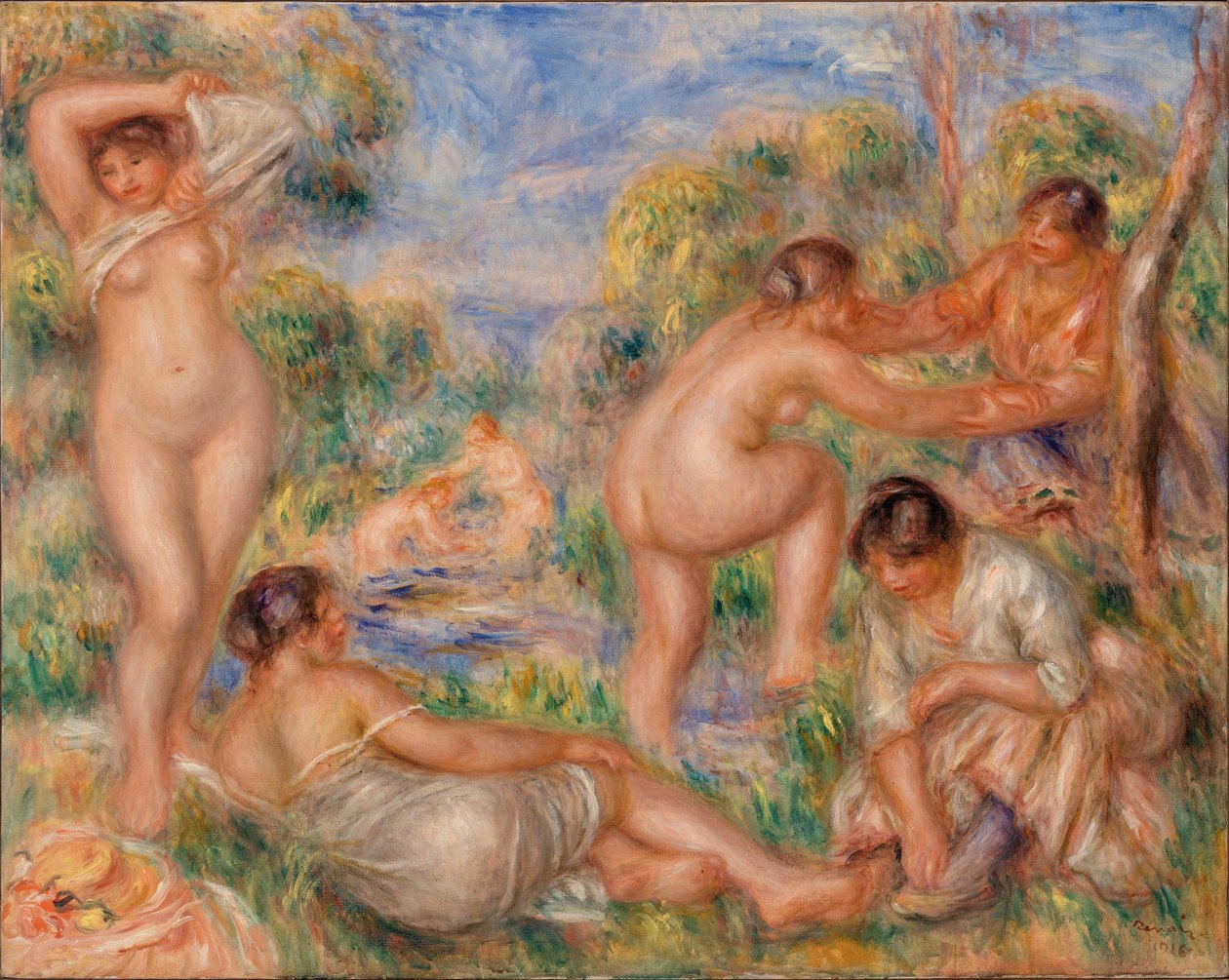 Badegroep door Pierre Auguste Renoir