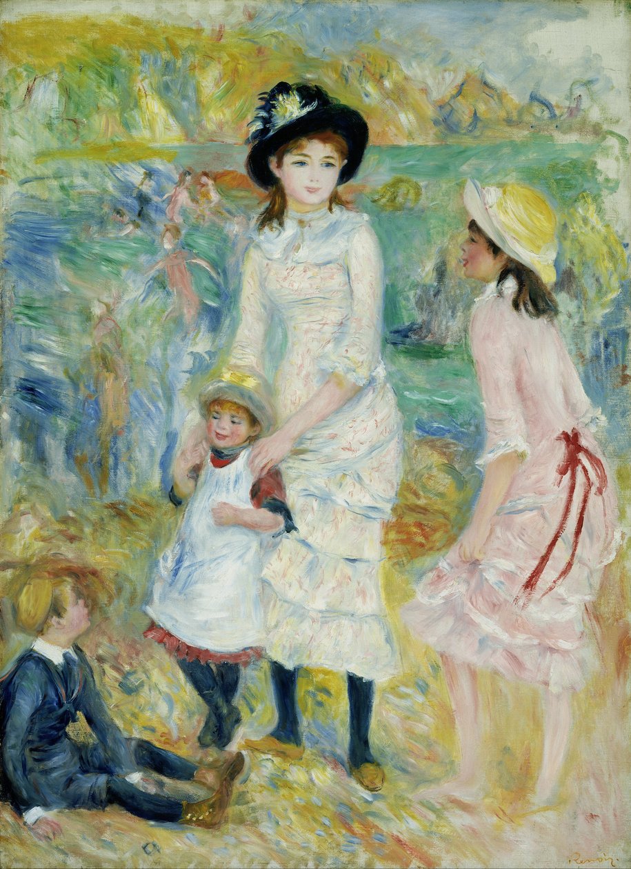 Kinderen aan de Kust, Guernsey door Pierre Auguste Renoir