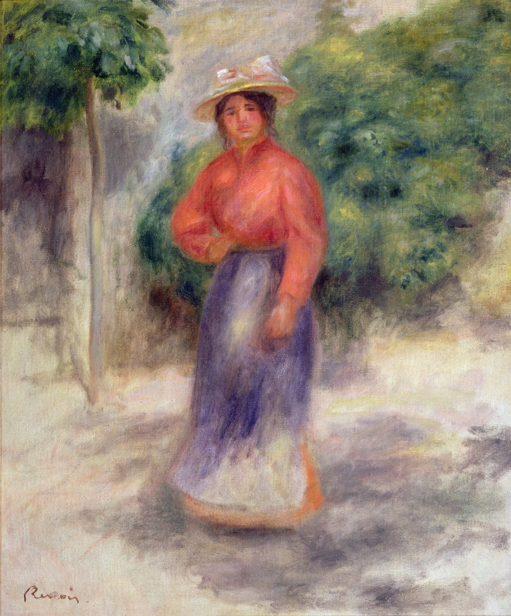 Gabrielle in de tuin, c.1905 door Pierre Auguste Renoir