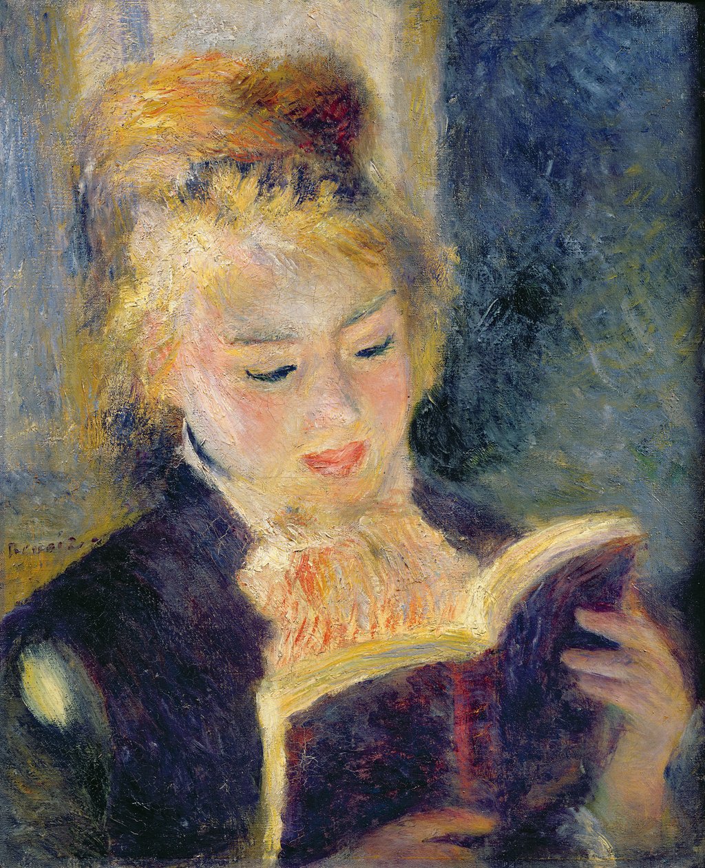 Meisje lezend, 1874 door Pierre Auguste Renoir