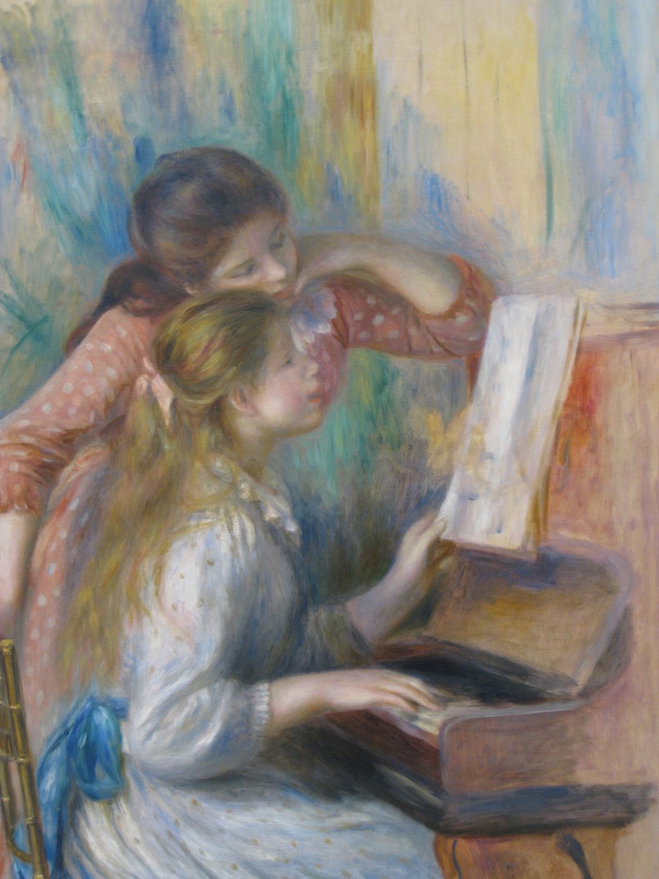 Meisjes aan de piano door Pierre Auguste Renoir