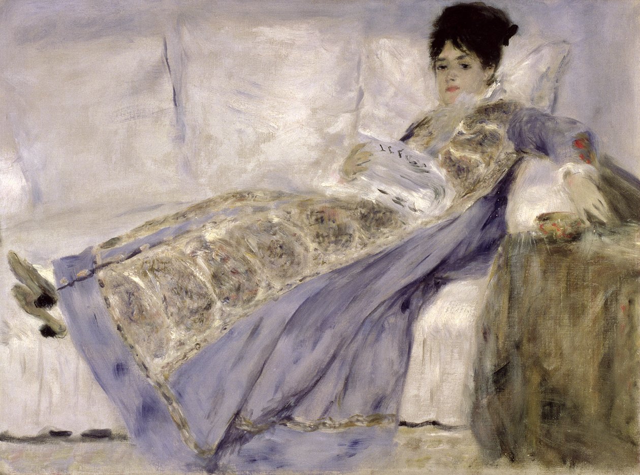 Madame Monet op een Sofa, c.1874 door Pierre Auguste Renoir