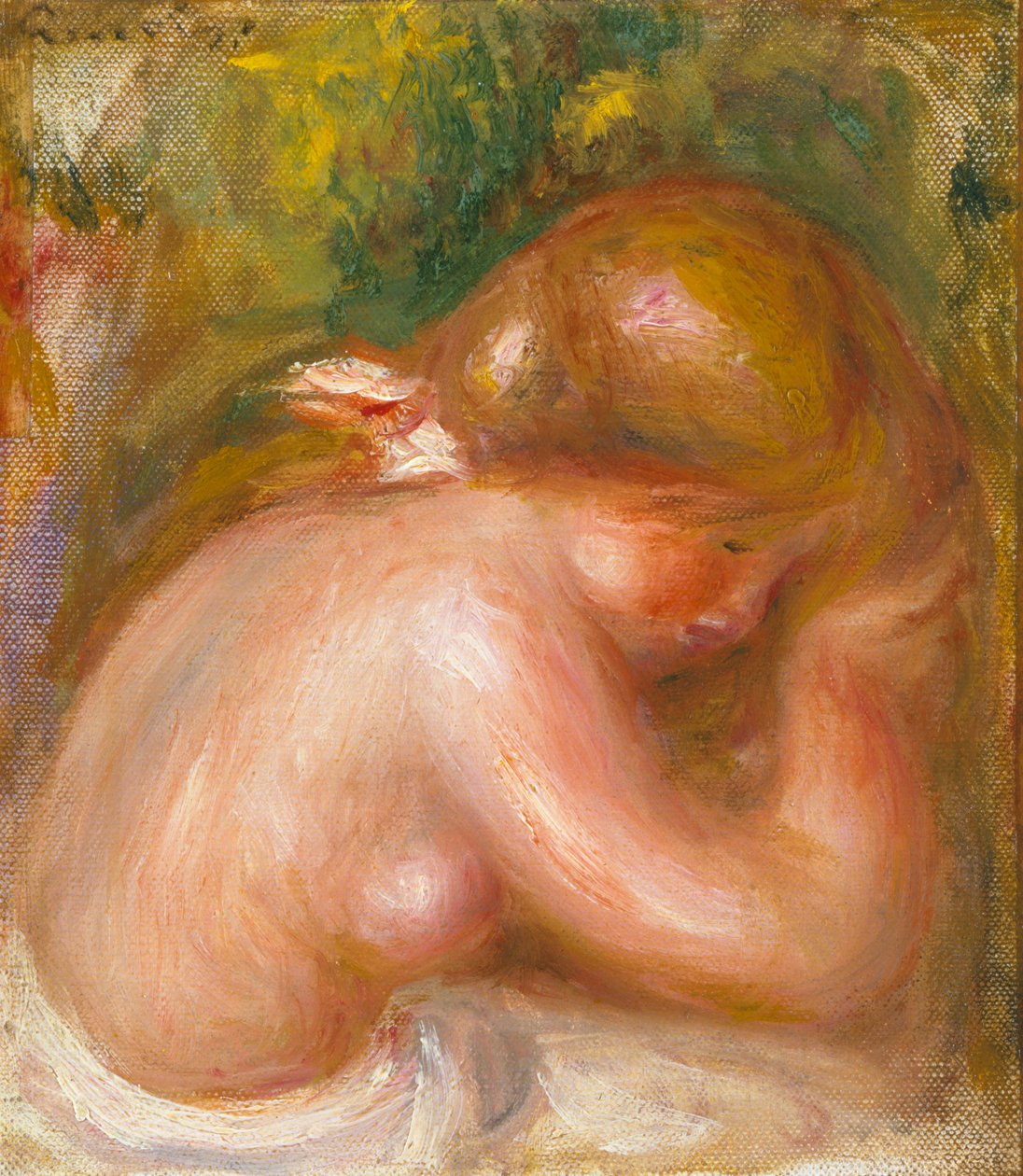 Naakt torso van jong meisje (ca. 1910-12) door Pierre Auguste Renoir