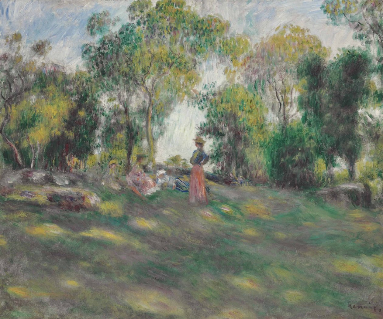 Landschap met figuren door Pierre Auguste Renoir