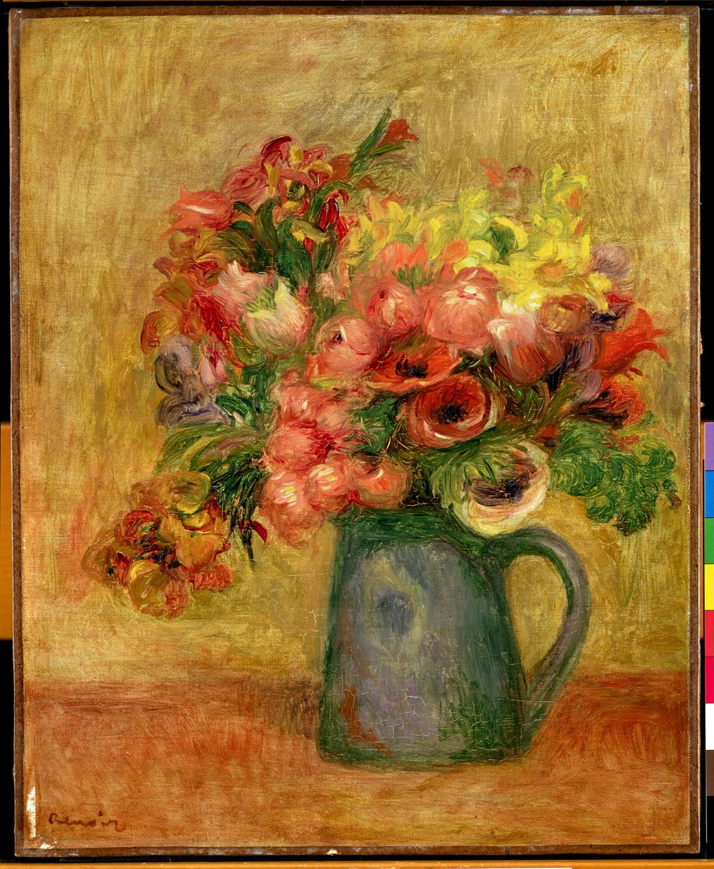 Kan met bloemen, c.1889 door Pierre Auguste Renoir