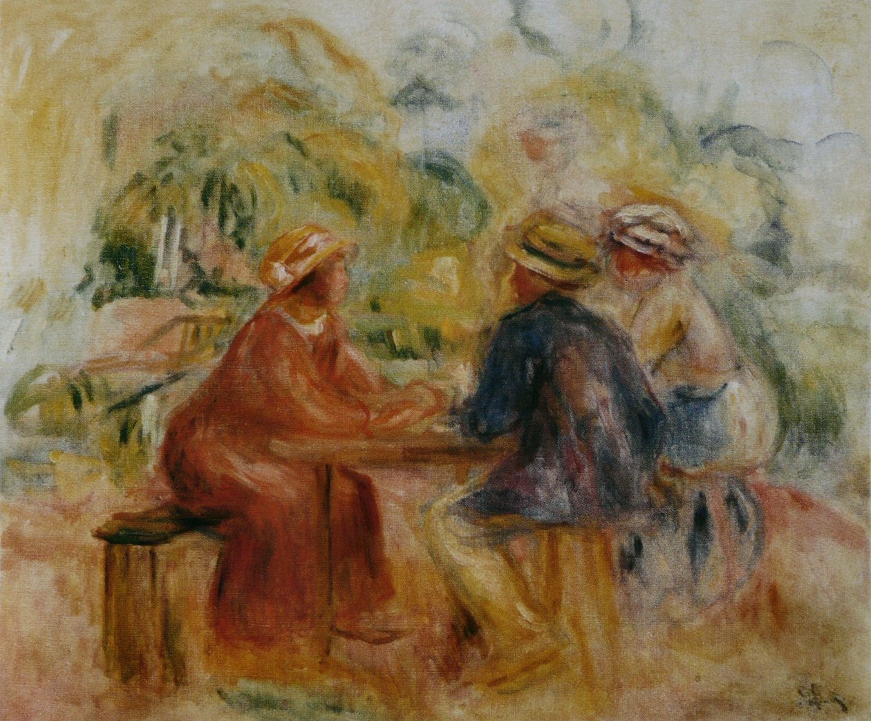 Bijeenkomst in de tuin door Pierre Auguste Renoir
