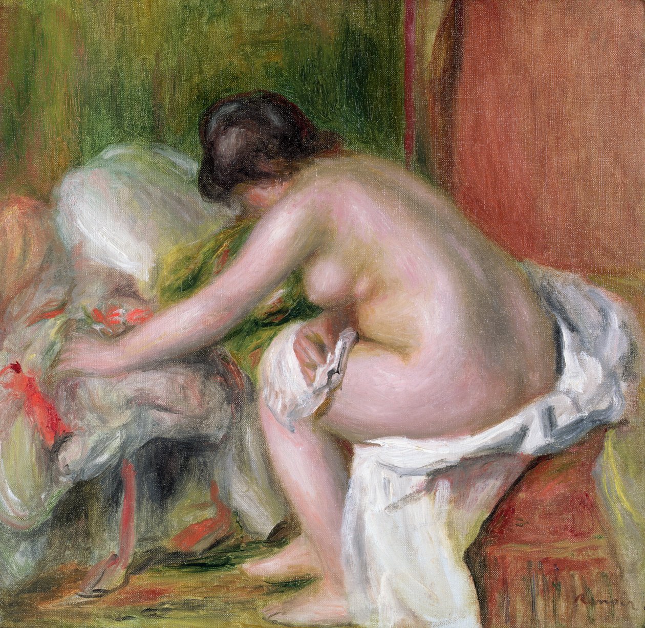 Zittende badende, 1898 door Pierre Auguste Renoir