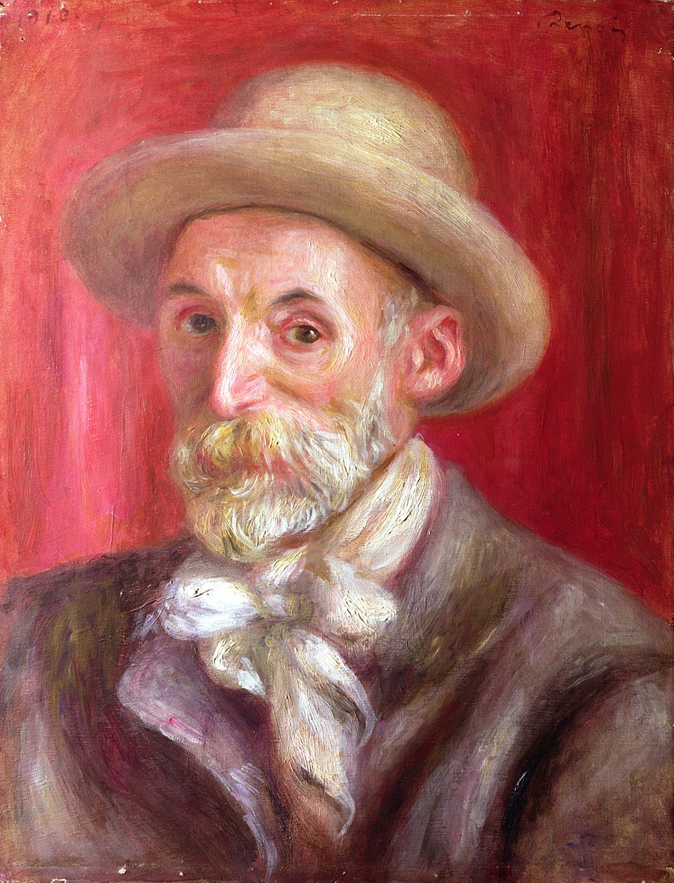 Zelfportret, 1910 door Pierre Auguste Renoir