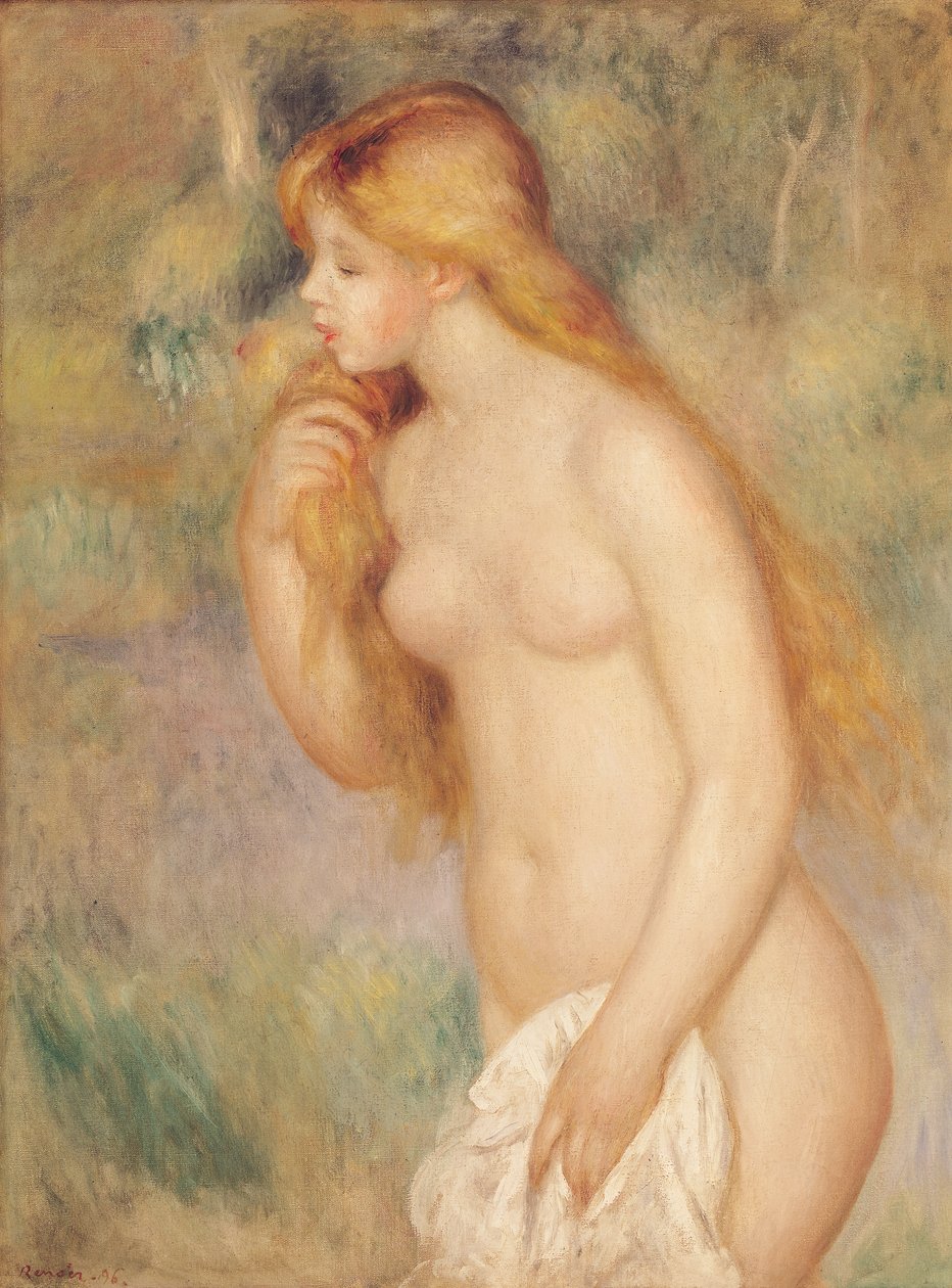 Staande badende, 1896 door Pierre Auguste Renoir