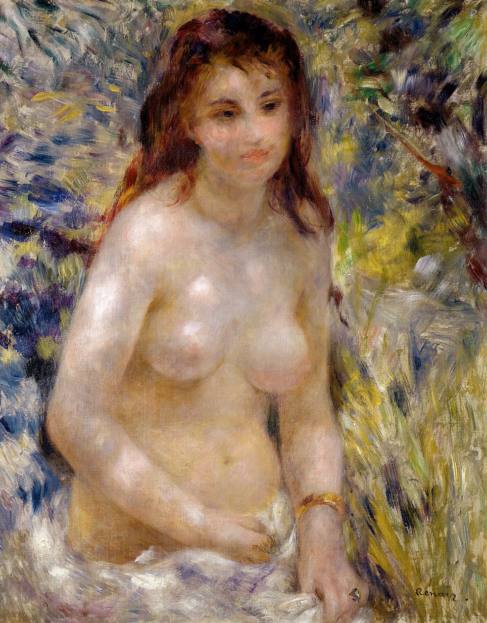 Studie. Torso, effect van zonlicht, ca. 1875-76 door Pierre Auguste Renoir