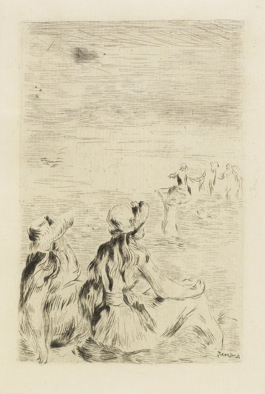 Sur la plage, c. 1892 door Pierre Auguste Renoir